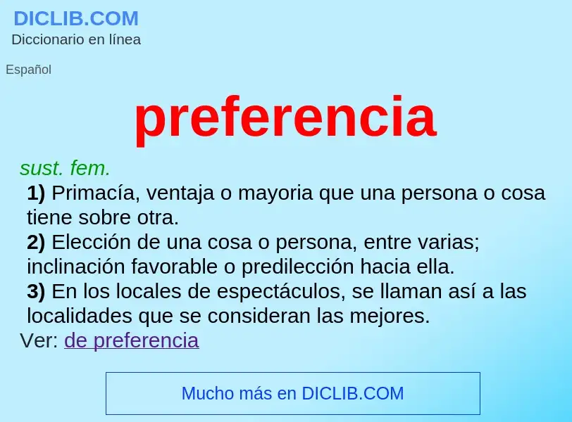 Che cos'è preferencia - definizione