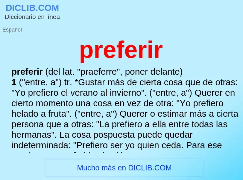 What is preferir - definition