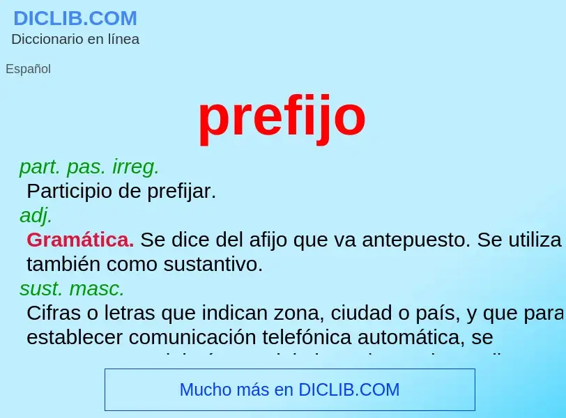 What is prefijo - meaning and definition