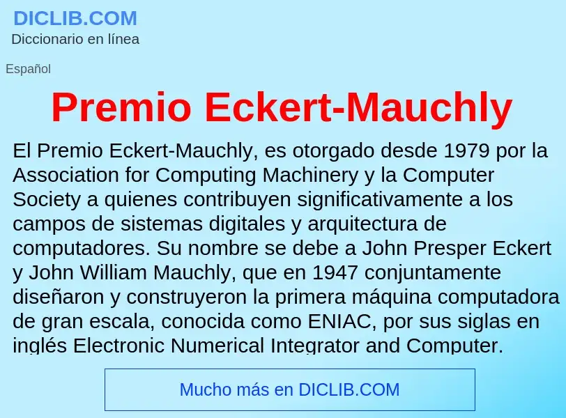 What is Premio Eckert-Mauchly - meaning and definition