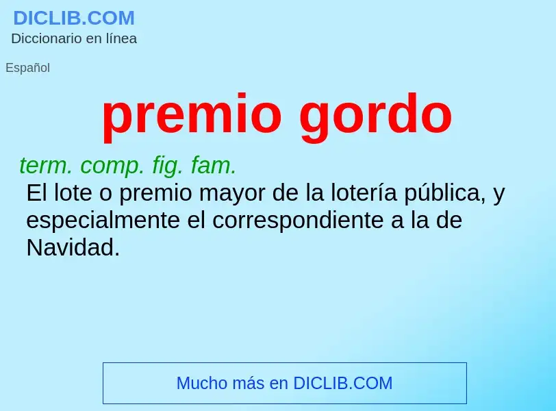 Wat is premio gordo - definition