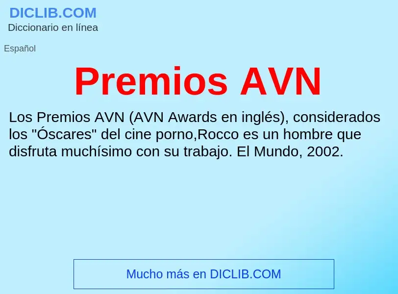 Τι είναι Premios AVN - ορισμός