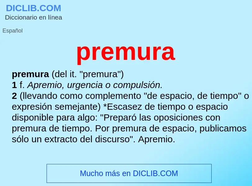 O que é premura - definição, significado, conceito