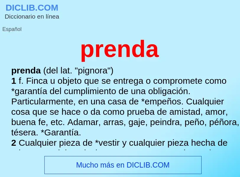 Что такое prenda - определение