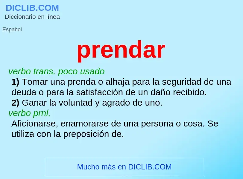 What is prendar - meaning and definition