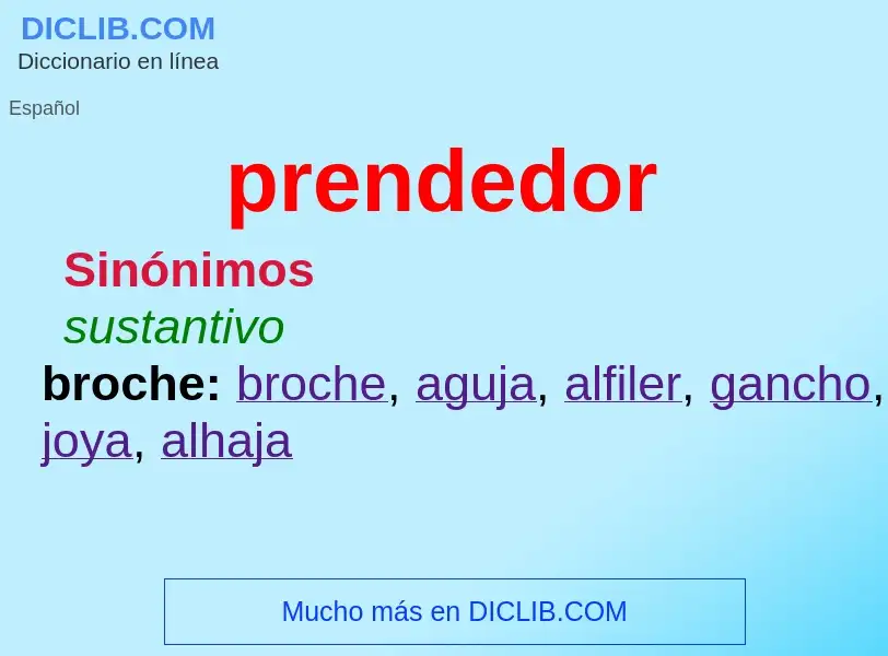 ¿Qué es prendedor? - significado y definición