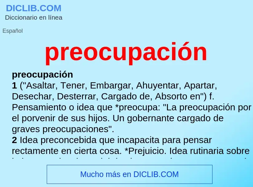 What is preocupación - meaning and definition