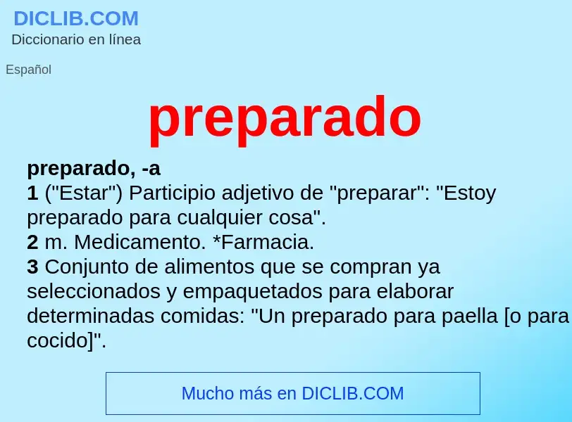 Che cos'è preparado - definizione