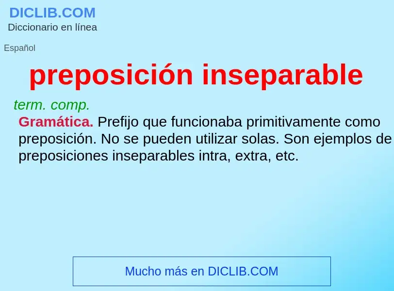 Wat is preposición inseparable - definition