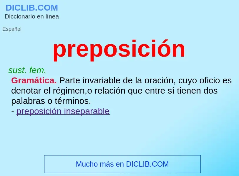 O que é preposición - definição, significado, conceito