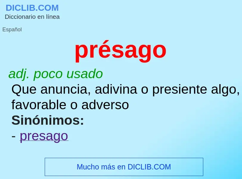 ¿Qué es présago? - significado y definición