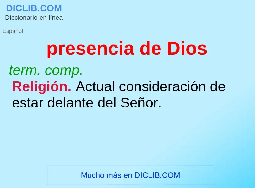 What is presencia de Dios - meaning and definition