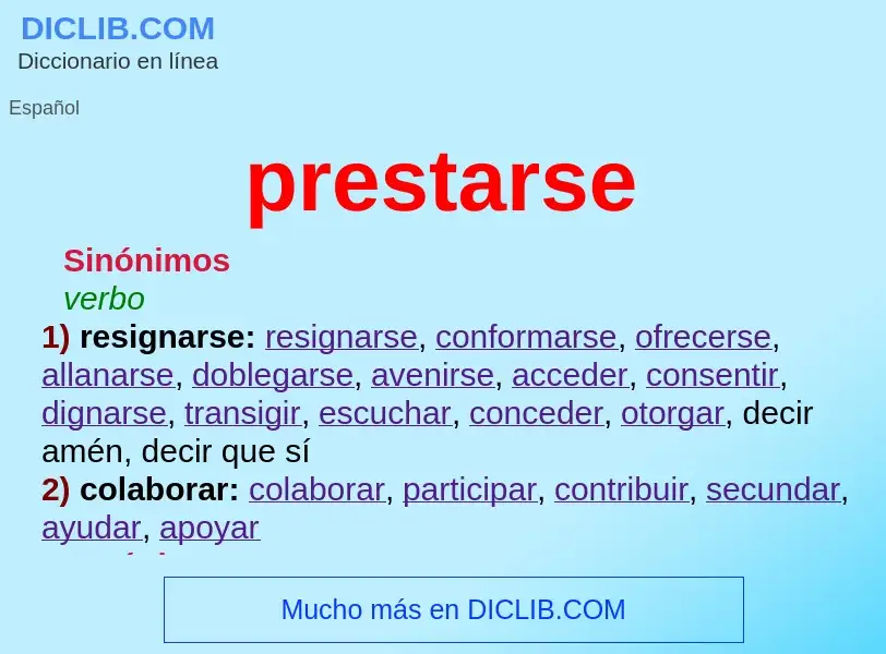 What is prestarse - definition