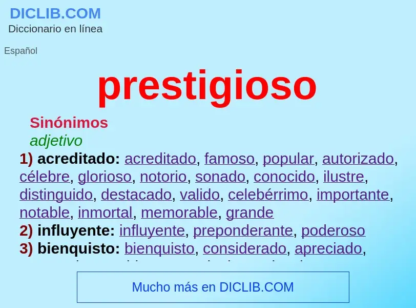 Wat is prestigioso - definition