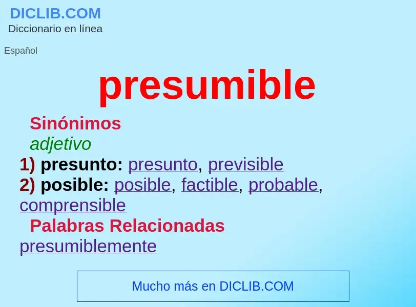 What is presumible - definition