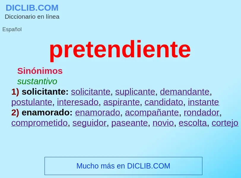 O que é pretendiente - definição, significado, conceito