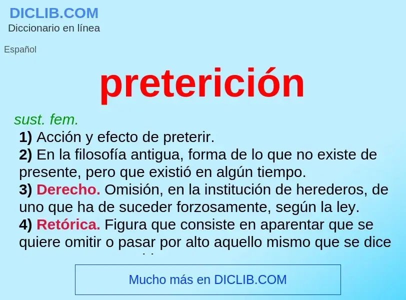 Was ist preterición - Definition