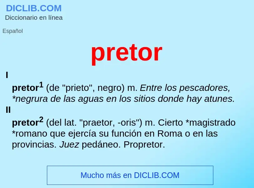 ¿Qué es pretor? - significado y definición