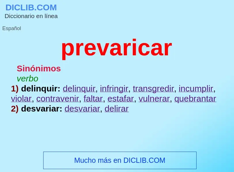 What is prevaricar - definition