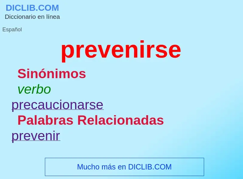 What is prevenirse - definition