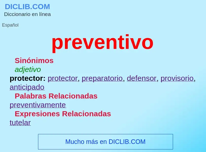 What is preventivo - definition