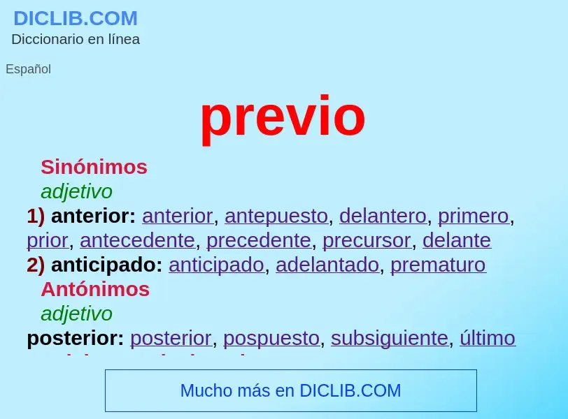 What is previo - definition