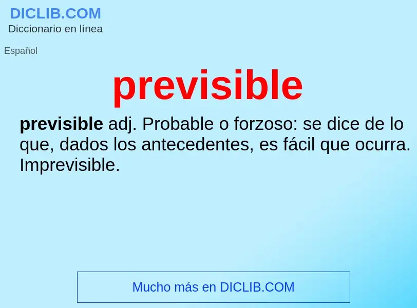 Что такое previsible - определение