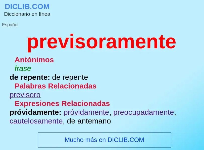 What is previsoramente - definition