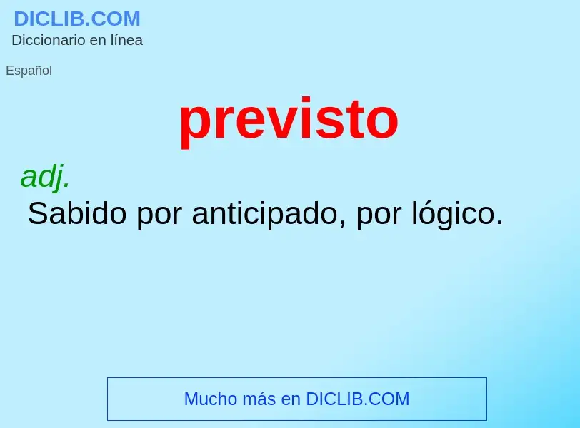 O que é previsto - definição, significado, conceito