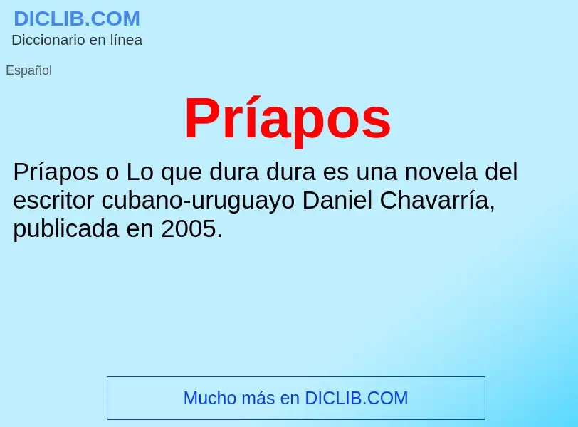 ¿Qué es Príapos? - significado y definición