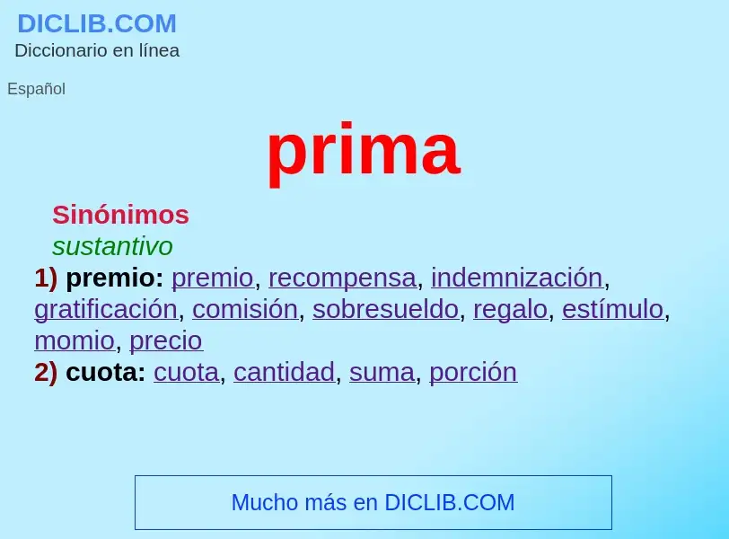 ¿Qué es prima? - significado y definición