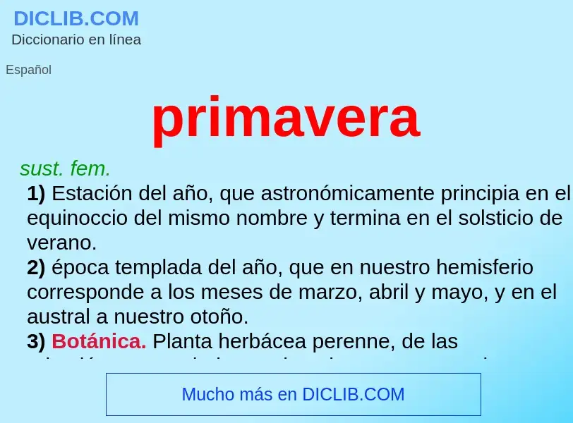 What is primavera - meaning and definition