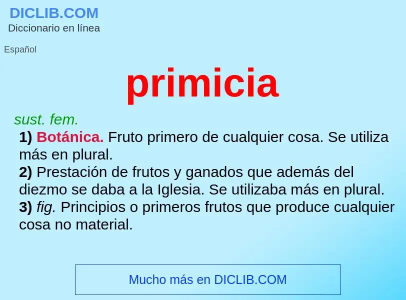 What is primicia - definition