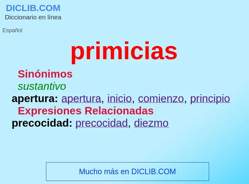 O que é primicias - definição, significado, conceito