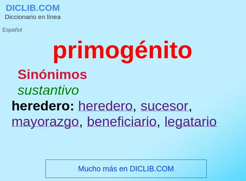 What is primogénito - definition