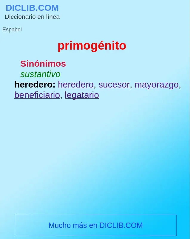 Wat is primogénito - definition