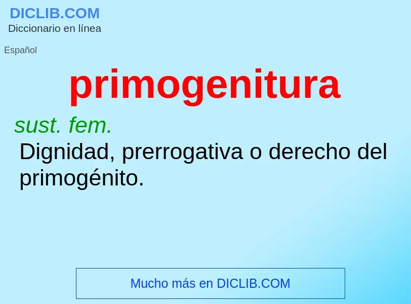 Wat is primogenitura - definition