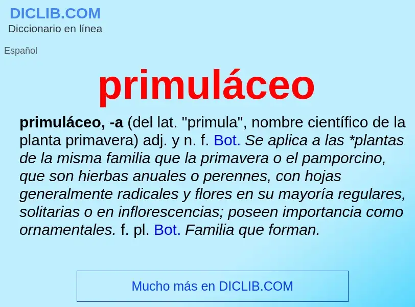 Что такое primuláceo - определение