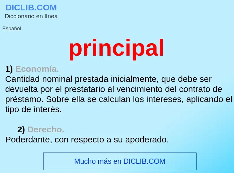 ¿Qué es principal? - significado y definición