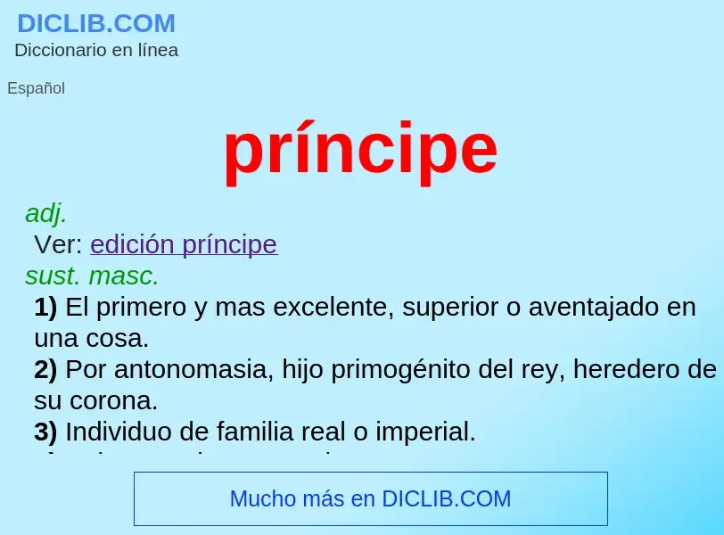 ¿Qué es príncipe? - significado y definición