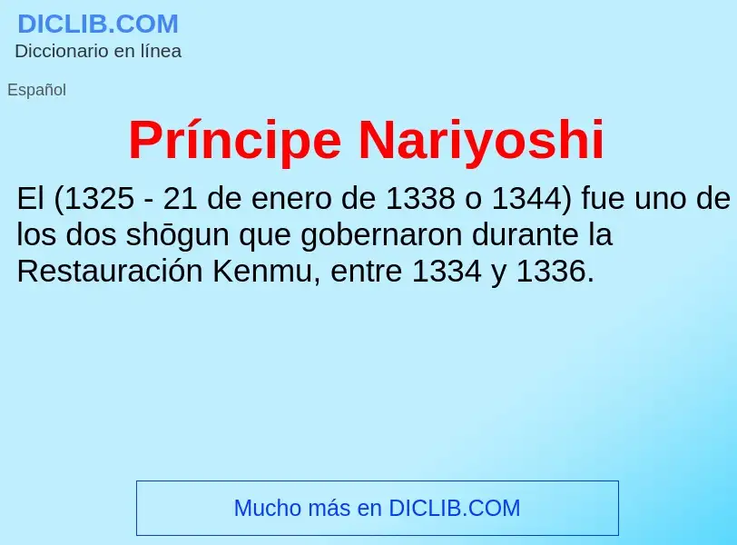 What is Príncipe Nariyoshi - meaning and definition