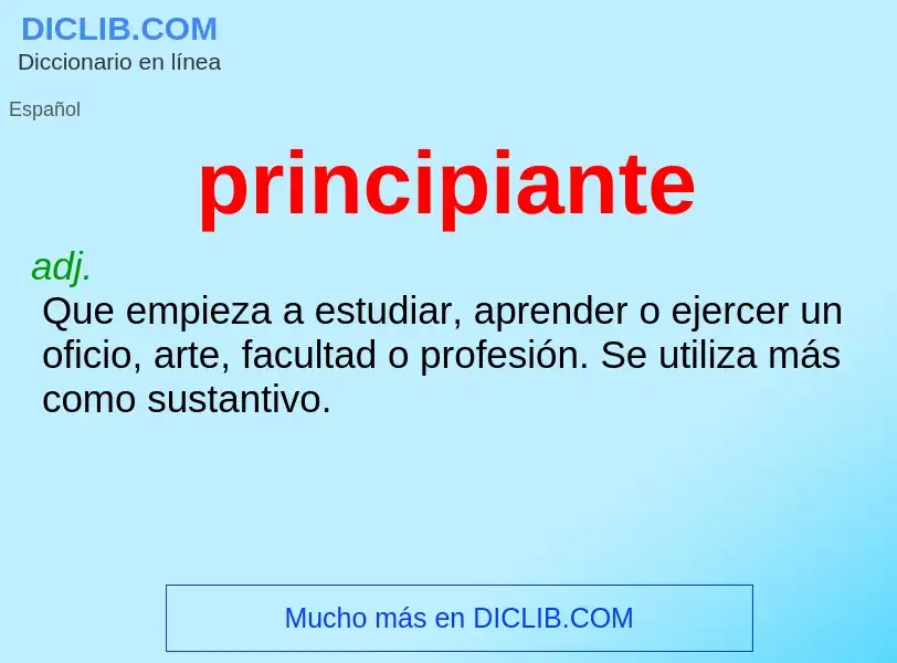 What is principiante - meaning and definition