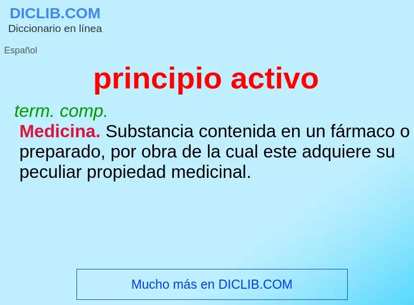 What is principio activo - definition