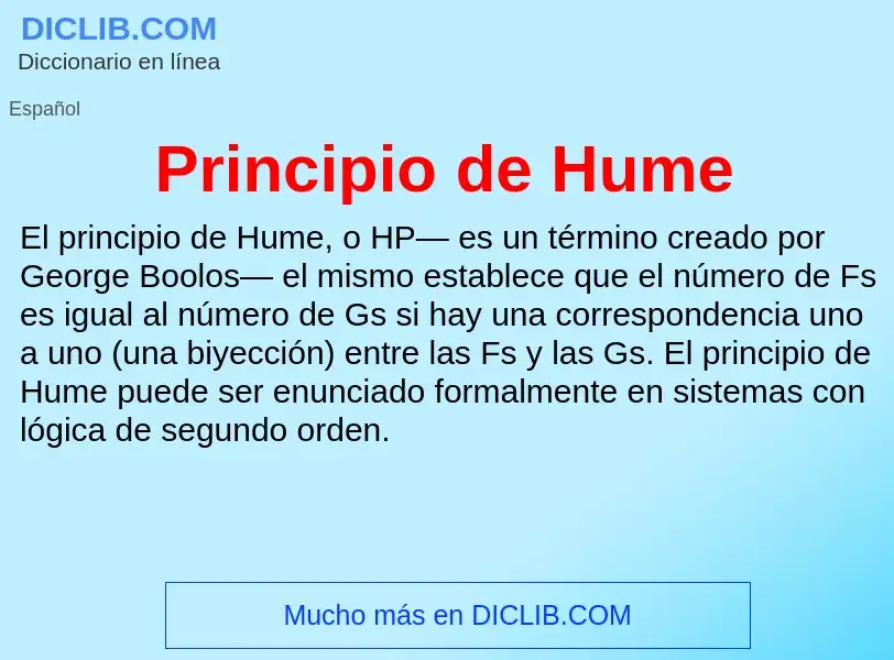 ¿Qué es Principio de Hume? - significado y definición