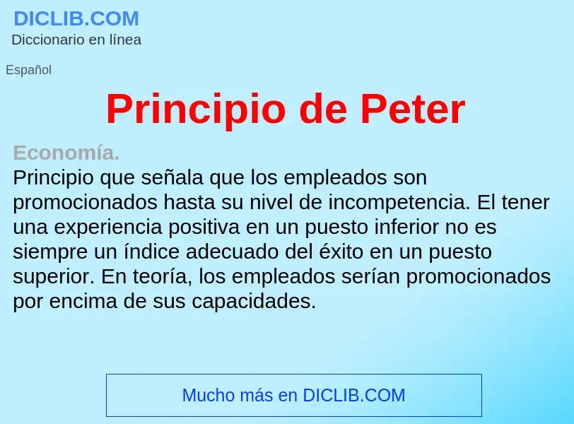 ¿Qué es Principio de Peter? - significado y definición