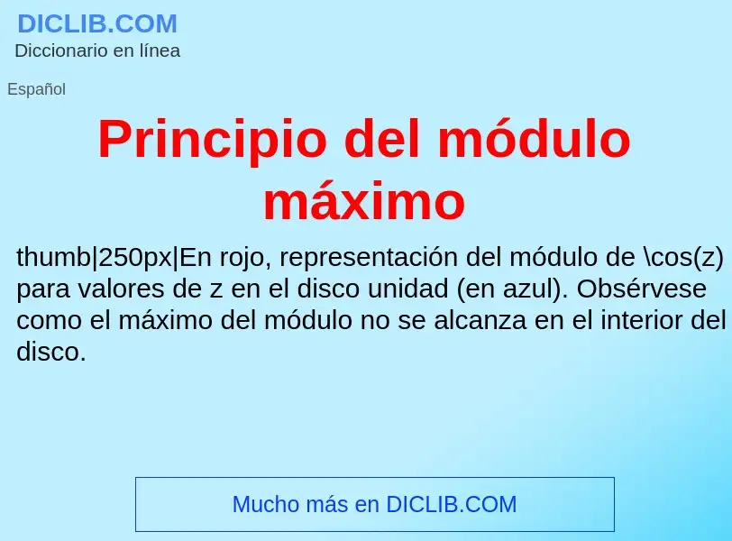 What is Principio del módulo máximo - definition