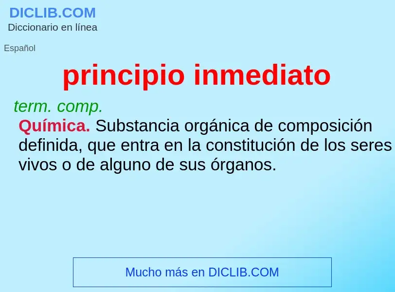 Wat is principio inmediato - definition