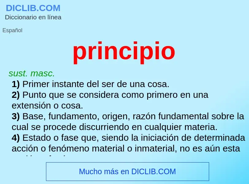 What is principio - meaning and definition