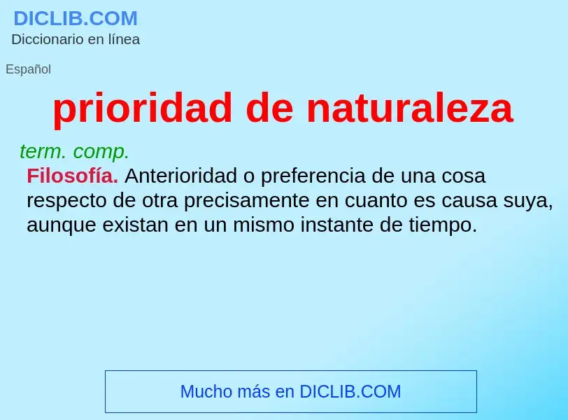 ¿Qué es prioridad de naturaleza? - significado y definición