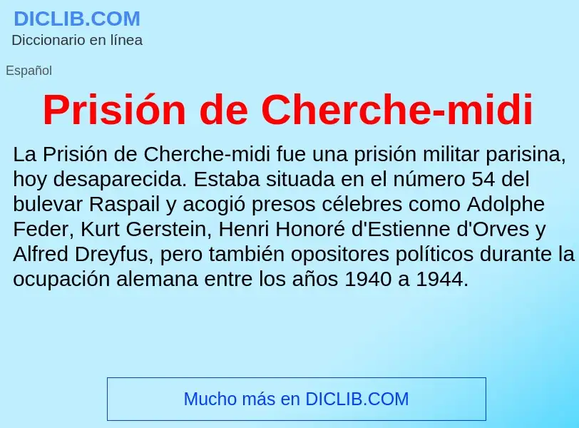 O que é Prisión de Cherche-midi - definição, significado, conceito